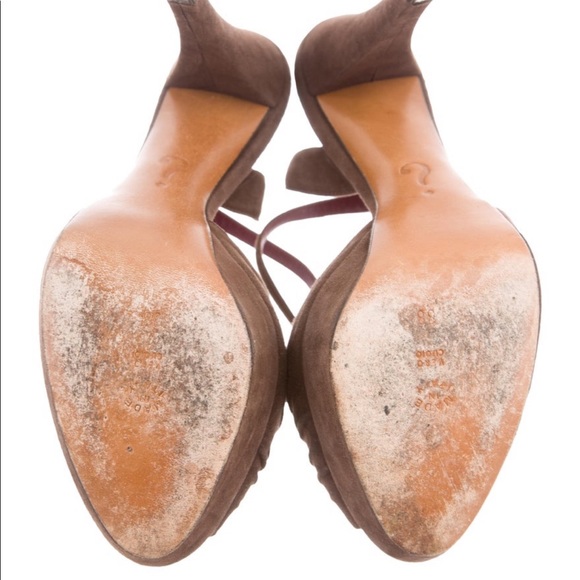 Moschino Suede Peep-toe Slingbacks - Picture 6 of 6